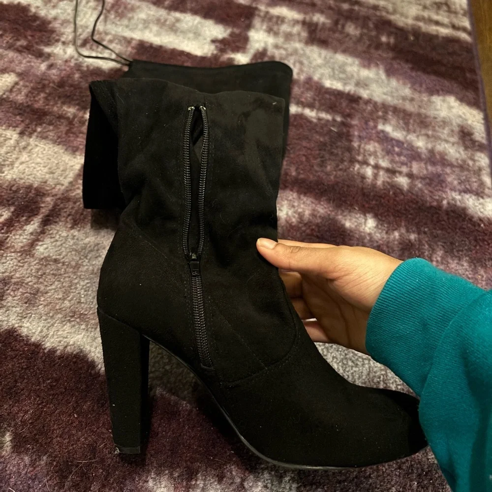 Black Over the Knee Heel Boots